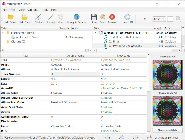 MusicBrainz Picard-Interface